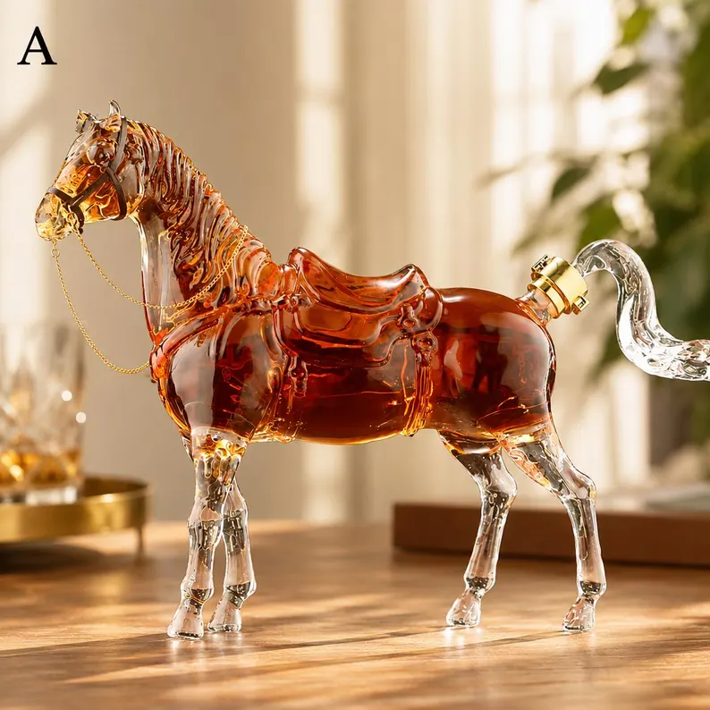 Handcrafted Stallion Bourbon Decanter