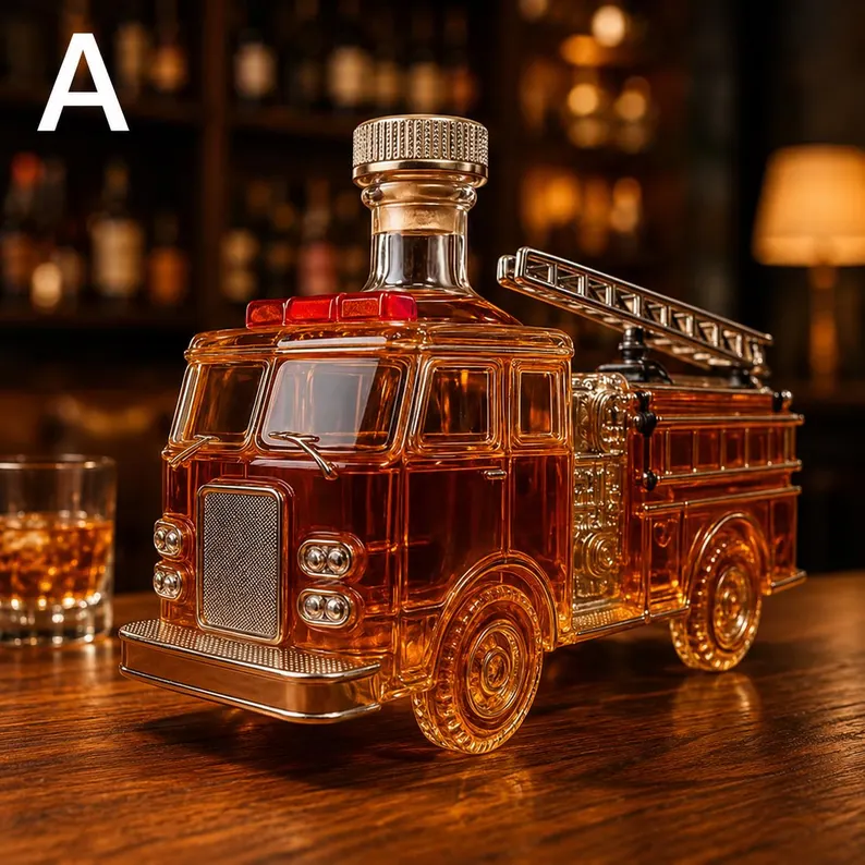 Fire Truck Whiskey Decanter Bottle