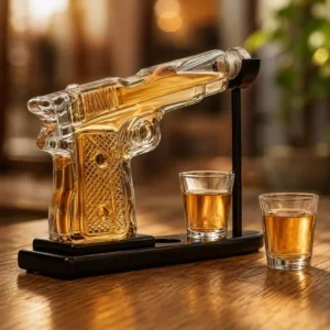 Gun Whiskey Decanter Set with Shot Glasses