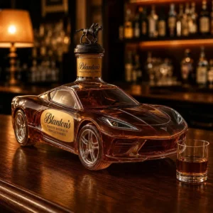 Corvette C8 Style Whiskey Decanter with Horse Topper